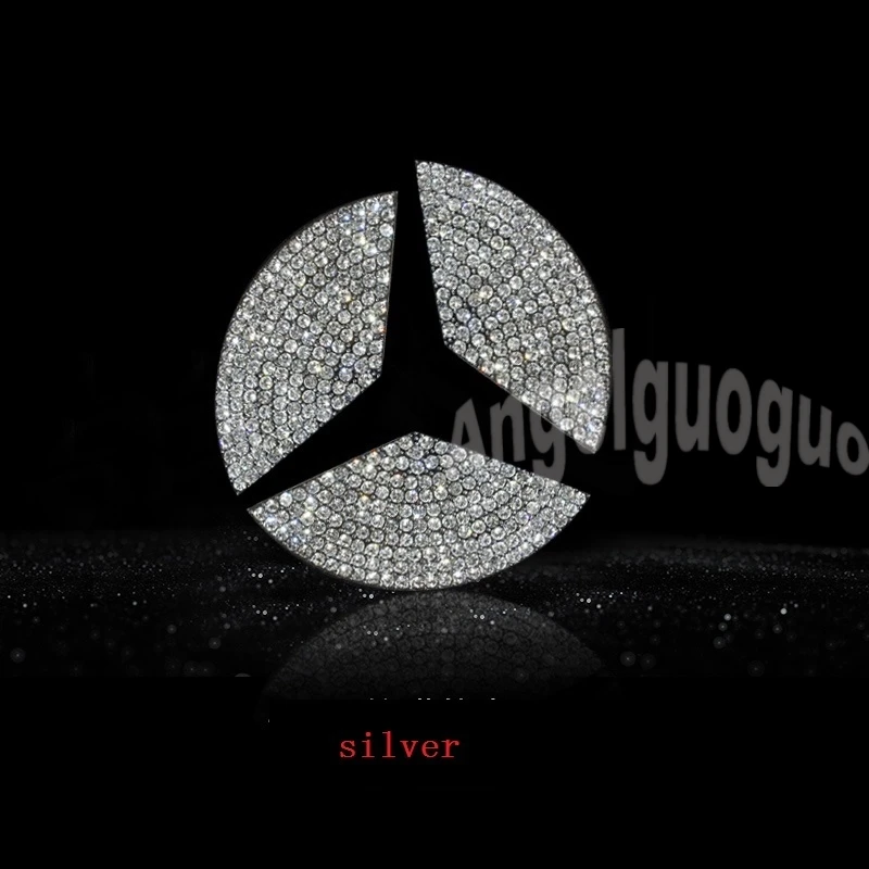 Автомобильный руль, логотип, декоративная наклейка для Mercedes Benz A, класс B, класс C, Класс E, класс GLK, все модели - Название цвета: Silver