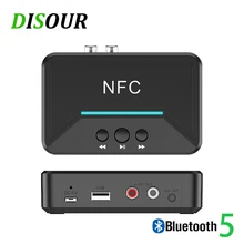 DISOUR 5,0 Bluetooth приемник Smart NFC A2DP RCA AUX 3,5 мм разъем беспроводной адаптер Suppotr USB Play для автомобиля дома Динамик Наушники