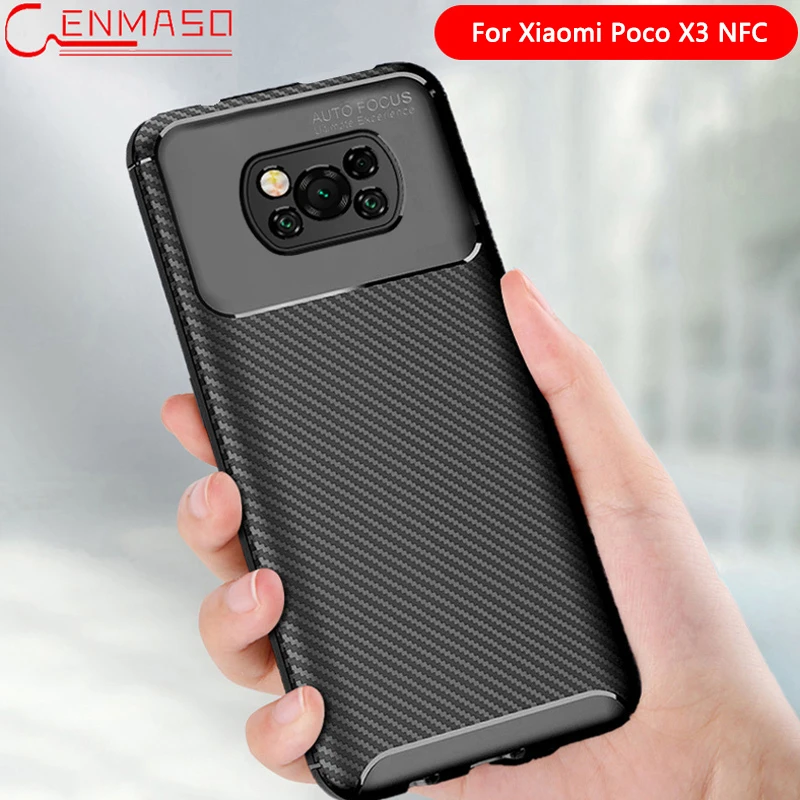 Для Xiaomi Poco X3 NFC чехол из углеродного волокна Текстура для Pocophone F2 Pro мягкий