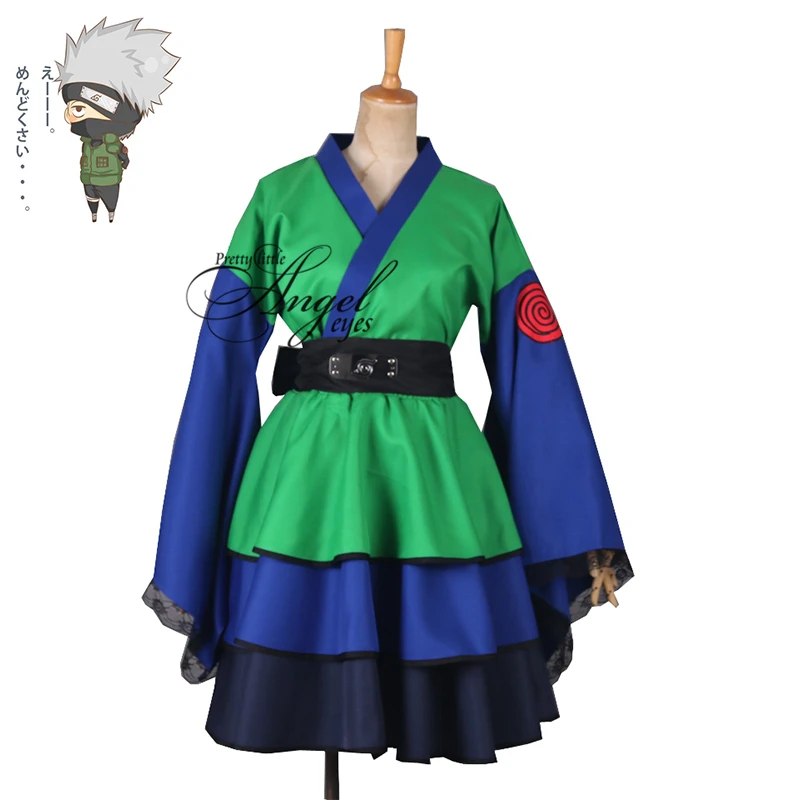 Anime NARUTO Hatake Kakashi Cosplay Lolita kimono Rok Halloween Party Pak Anime NARUTO Hatake Kakashi Cosplay Lolita kimono Rok Halloween Party Pak