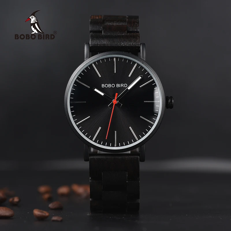 BOBO BIRD продвижение деревянные часы индивидуальные для него юбилей рождественские подарки в коробке наручные часы Деревянный ремешок - Цвет: Q30
