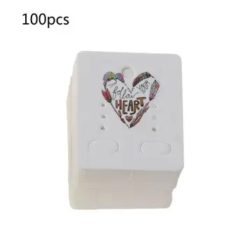 

2020 New 100Pcs Flower Tree Kraft Paper Drop Earrings Card Display Studs Holders Jewelry