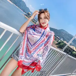 2019 новый пляжный туристический солнцезащитный платок хлопковый льняной шарф Корейская версия тонкого национального ветра путешествия