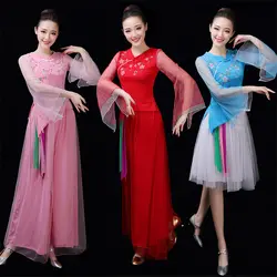 Hanfu танцевальный костюм для женщин традиционное китайское платье народная детская праздничная одежда Yangko для девочек Детская нарядная