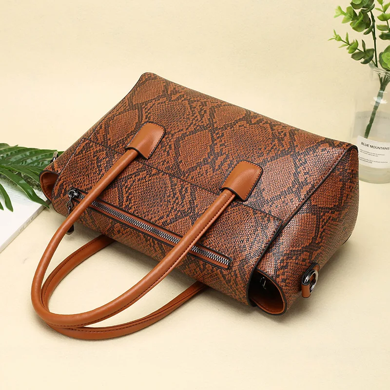 

2019 New Style Snakeskin Print Stereo Generous Bag (Two-Piece Set) Shoulder WOMEN'S Bag