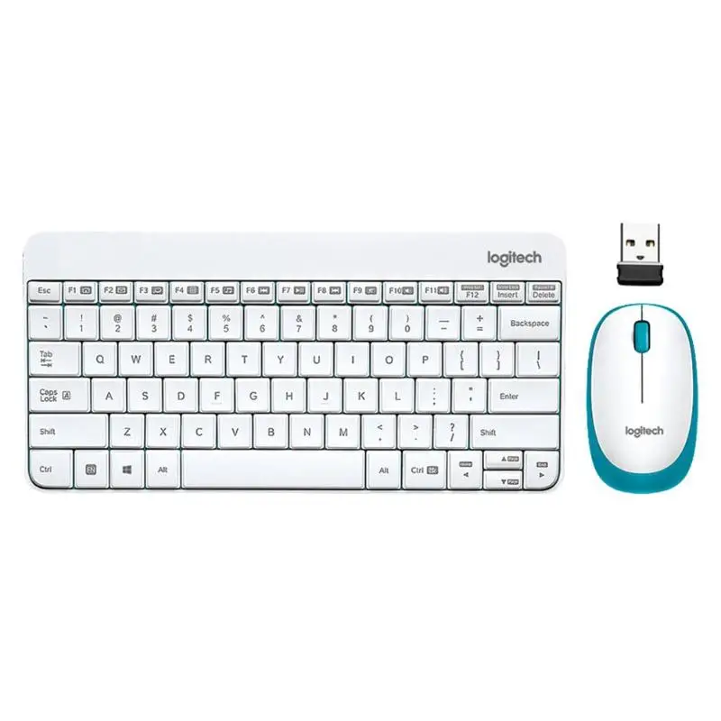 Logitech MK245 USB Nano Беспроводная мини клавиатура мышь 1000 dpi эргономичные клавиатуры комбинированные мыши набор для домашнего офиса ноутбука - Цвет: Белый