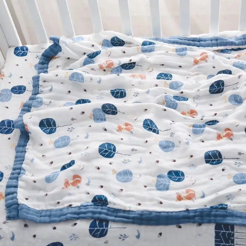 

Popular four-layer gauze blanket bamboo cotton baby bath towel children are covered by the blanket newborn holding quilt