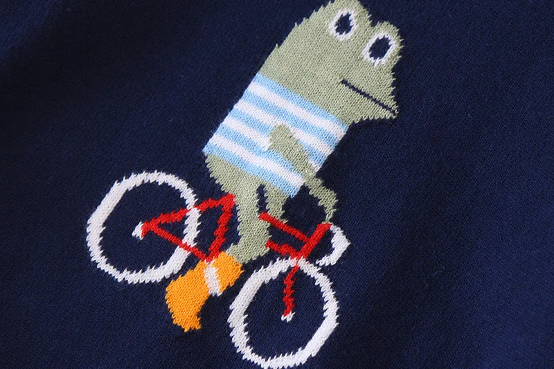 Knitted Kids Boy Sweater Casual Autumn Frog Pattern Boys Sweaters Pullovers Children O Neck Baby Girls Clothes Cardigan