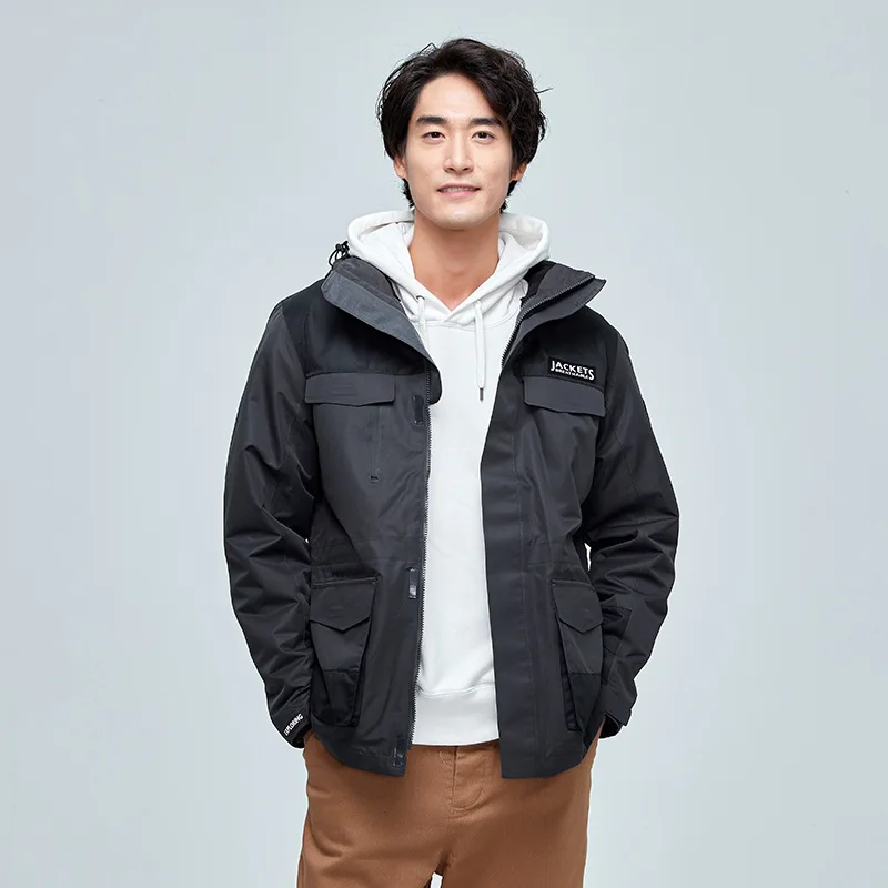 Winter Couples With The Same Style Of Jackets, Ski Suits, Outdoor Fishing Suits, Three-in-one Detachable Plus Velvet Ski Jackets
