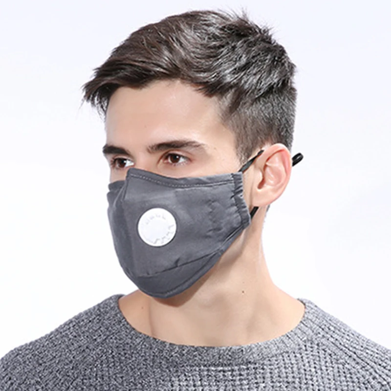 Winter Activated Cotton Mask Carbon Anti Dust Cycling Cotton Face Mask w/ Breathing Valve Practical Outdoor tools