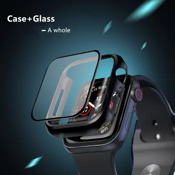 

Tempered Glass+case For Apple Watch 5 4 band 44mm 40 iWatch 3 2 42mm 38mm Screen Protector+cover bumper apple watch Accessories