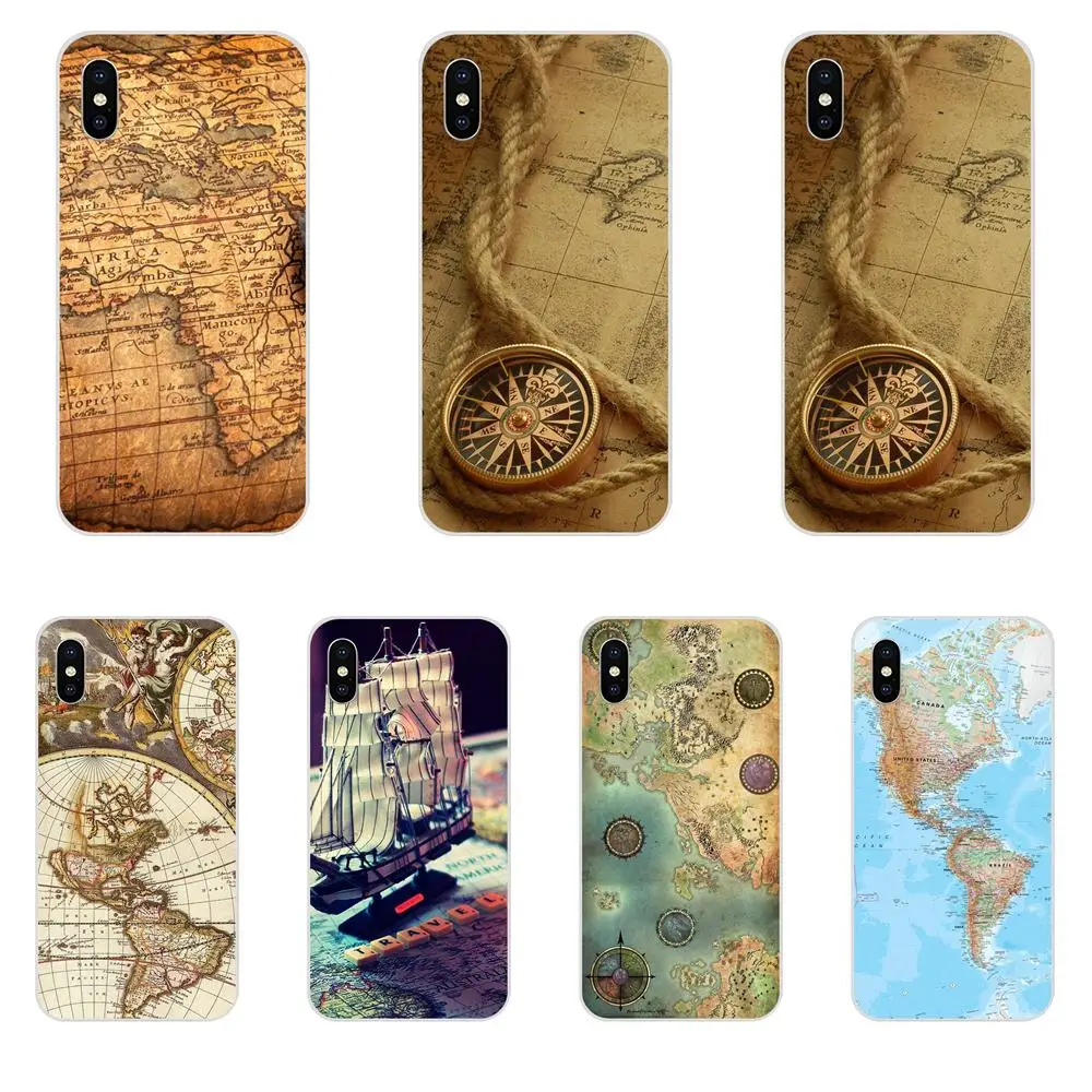 

World Antique Map Travel For Huawei Nova 2 V20 Y3II Y5 Y5II Y6 Y6II Y7 Y9 G8 G9 GR3 GR5 GX8 Prime 2018 2019 Soft Silicone Case