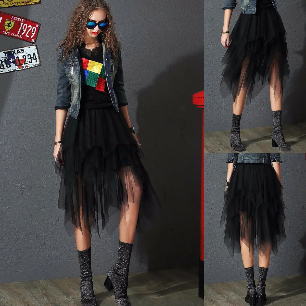 Irregular Tulle Skirt Women Summer High Waist Skirt Up Party Petticoat Fashion Casual Style New Irregular Tulle Skirt Women Summer High Waist Skirt Up Party Petticoat Fashion Casual Style New