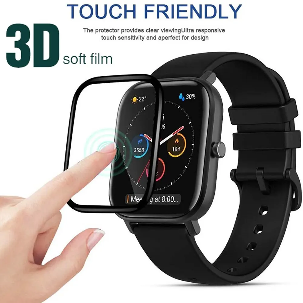 3D изогнутые края из мягкого стекловолокна для Huami AMAZFIT GTS 2 Защитная пленка экрана