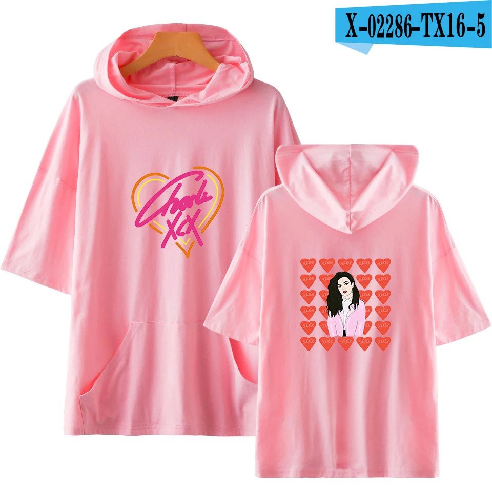 Charli XCX Women's Short sleeve T-shirt New summer hoodies number pocket tee shirt - Цвет: Цвет: желтый