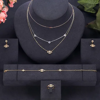 

jankelly Hotsale African 4pcs Bridal Jewelry Sets New Fashion Dubai Jewelry Set For Women Wedding Party Accessories Design
