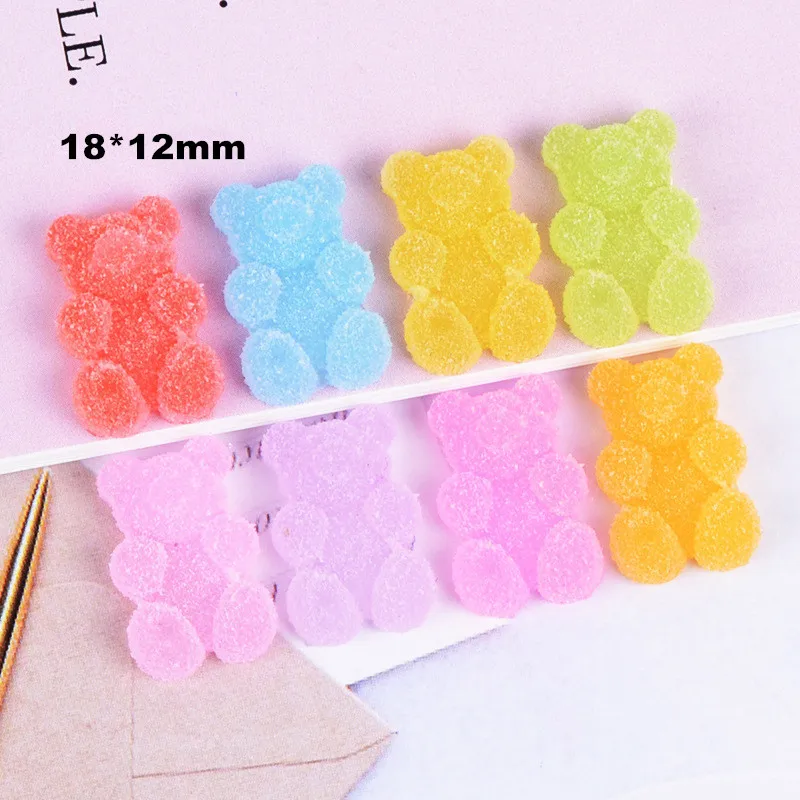 20pcs Cute Animals Artificial Soft Candy Ornament DIY Craft Supplies Phone Shell Patch Arts Decor Girl Hair Accessories Material
