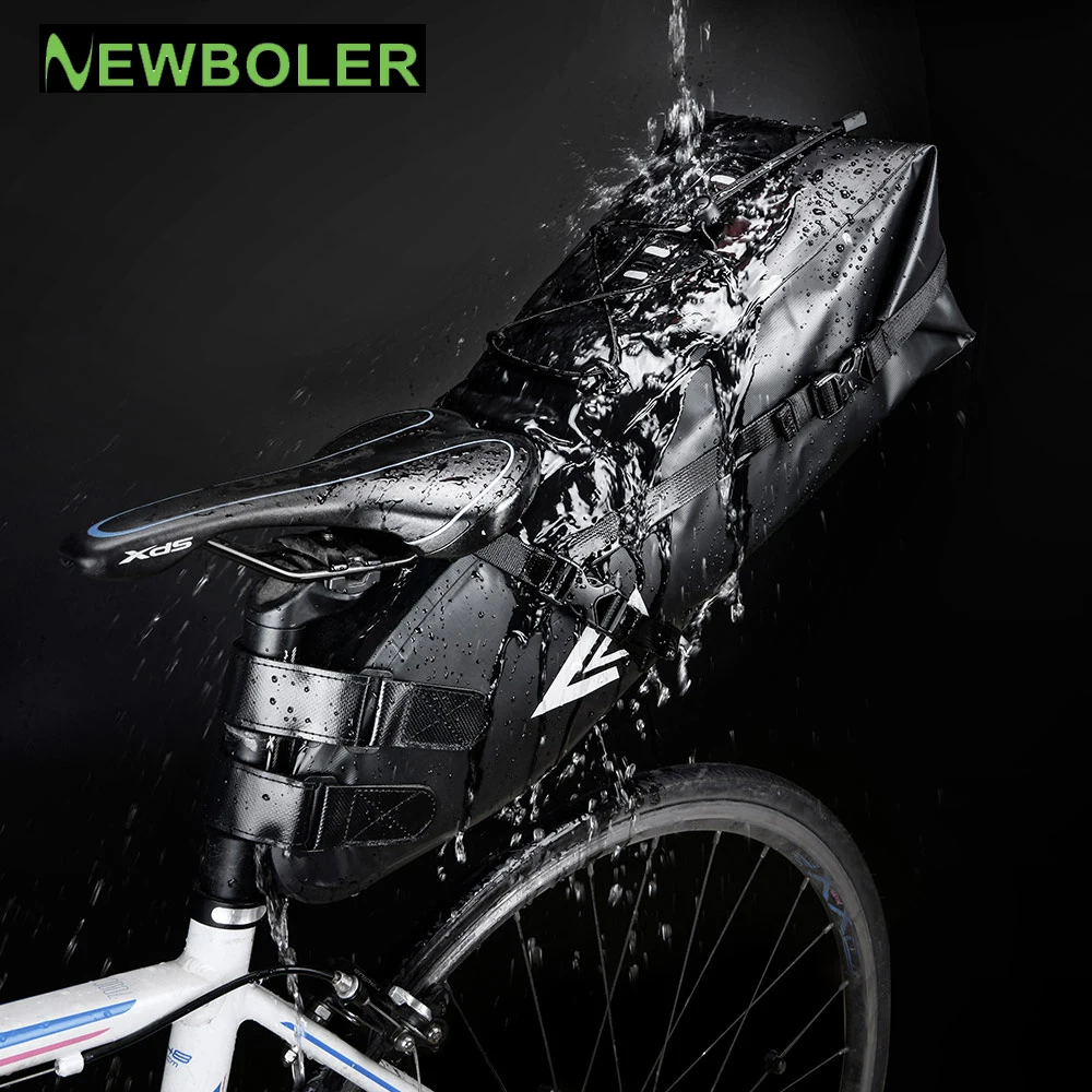 NEWBOLER велосипедная Водонепроницаемая седельная сумка со светоотражающей большой