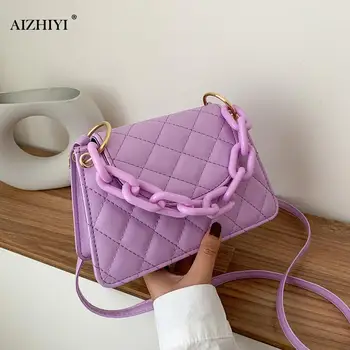 

Creative Design Candy Color Crossbody Bag Women Classic Texture Chic Chain PU Leather Shoulder Female Travel Handbag