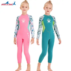 New Jellyfish Neoprene Wetsuit Children Diving Suits Swimwear Girls Long Sleeve Surfing Swimsuits For Girl Bathing Suit Wetsuits