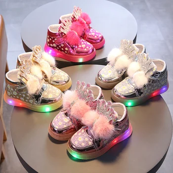 

Size 21-30 Children's Led Sneakers Girls Glowing Kids Shoes for Girls Luminous Girls Sneakers Baby Kid Shoes with Backlight Sole