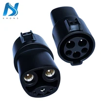 Khons evse adaptador 16a 32a 60a veículo elétrico ev carregador sae j1772 soquete tipo 1 para tesla conector ev adaptador para carregar