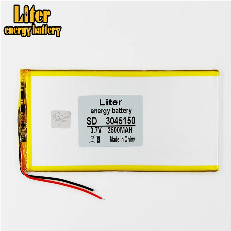 

3.7V,2500mAH,[3045150] ; polymer lithium ion / Li-ion battery for tablet pc,power bank,mp4,cell phone,speaker