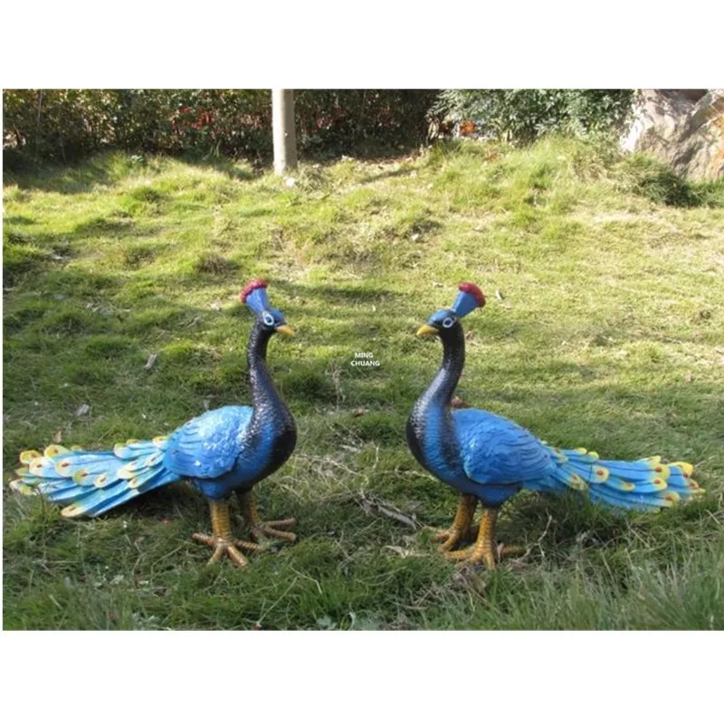 1" имитация статуя животного Peafowl бюст сад полная длина портрет счастливый предметы мебели GK фигурка игрушки 38 см V950