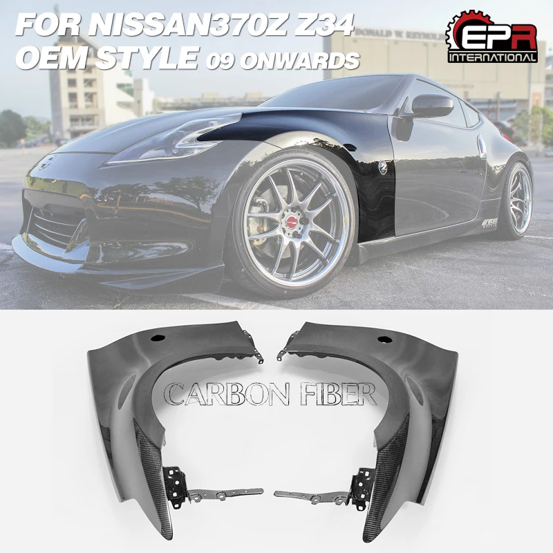 

For Nissan 370z Z34 Wheel Flare Arch Cover Tuning Aero Kit Carbon Fiber OEM Style Lightweight Front Fender Glossy Finish