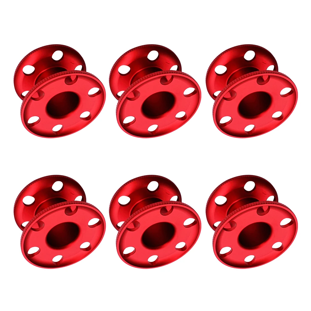 6x Сверхлегкий Алюминиевый Дайвинг Finger Spool Dive Guide Line Reel-красный