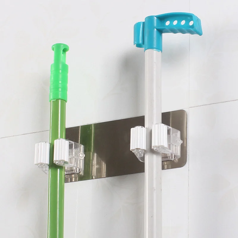 Wall-mounted Storage Mop Holder Brush Broom Hanger Storage Rack Kitchen Storage Organizer Hanging Bathroom Room Organizer