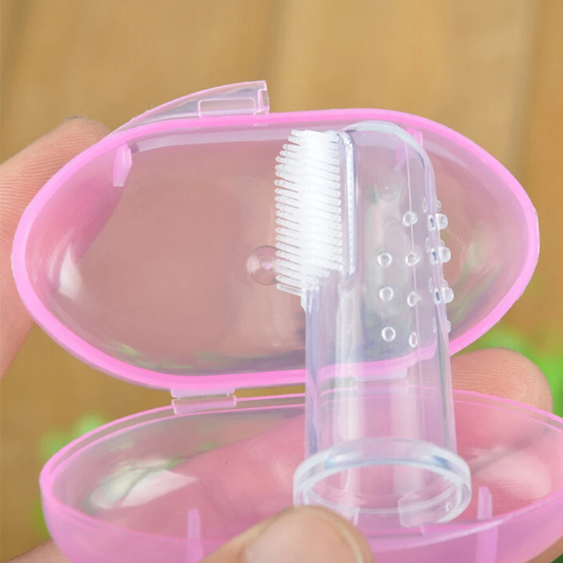 Силиконовая детская зубная щетка палец с коробкой для детей ясельного возраста зубы чистый резиновый Массажер для мальчиков и девочек щетка для чистки зубов щетка для новорожденных