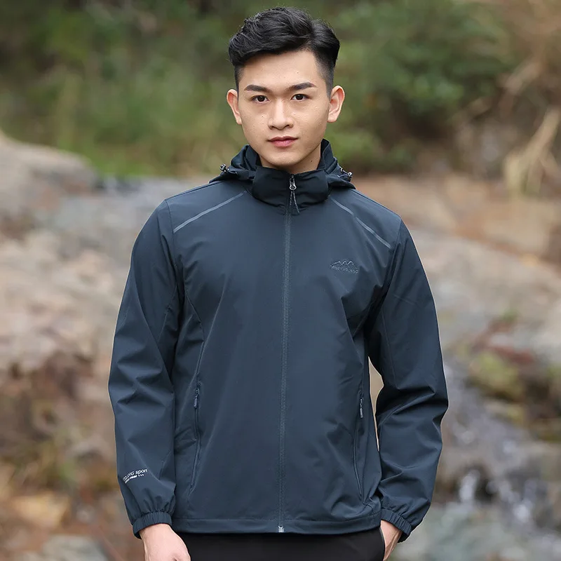 Fengxuelang Spring And Autumn Outdoor Single Layer MEN'S Assault Jacket Large Size Plus-sized Breathable Waterproof Elastic
