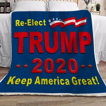 

150 X 200CM Trump 2020 Printed Blanket Double-Sided Soft Plush Cozy Throws Weighted Blanket For Adults And Children