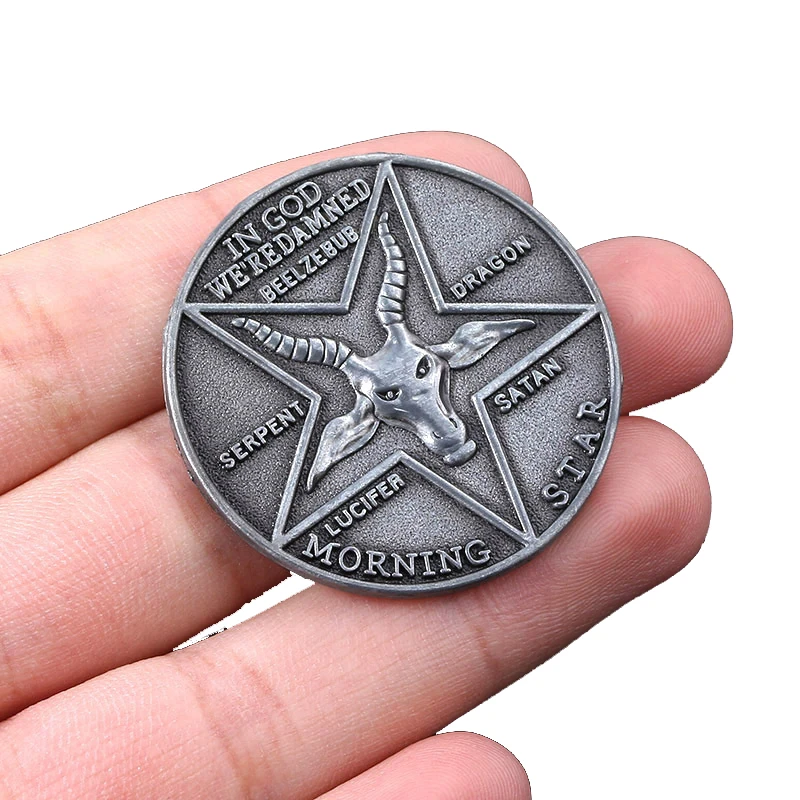 ТВ-шоу Lucifer Morningstar Satanic Pentecost Косплей монета памятная монета значок Хэллоуин металлические аксессуары реквизит монета
