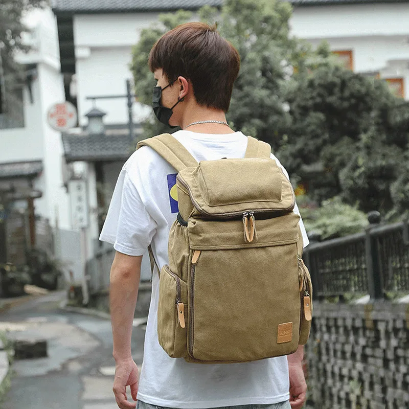 

2019 New Style Retro Fashion Travel Men's Women's Large Capacity Canvas Backpack Computer Backpack School Bag