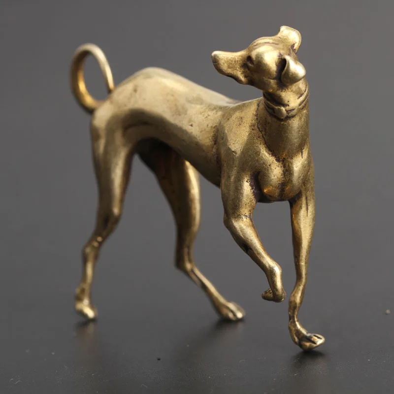 Solid Brass Loyal Dog Desk Ornaments Vintage Copper Animal Miniatures Figurines Decorations Gifts Home Decor Crafts Accessories ornament crafts miniature figurines resin ornaments miniature ornament resin crafts dog statue ornament