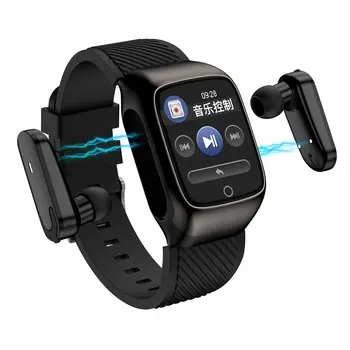 

Smart Watch Men With Bluetooth Wireless Earphones BT Calls 2 In 1 Smart Watches 2020 For Android IOS Phone