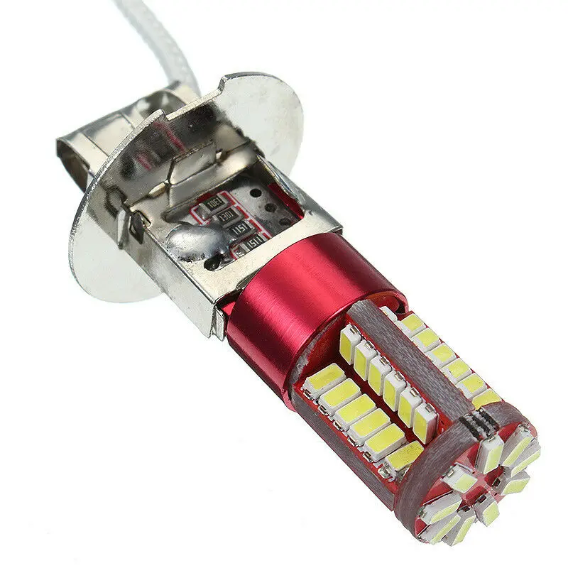 Mayitr 2 шт. автомобильная лампа для противотуманной фары H3 4014 57SMD 4014 светодиодный 6000K яркий белый DC 12V для авто грузовика