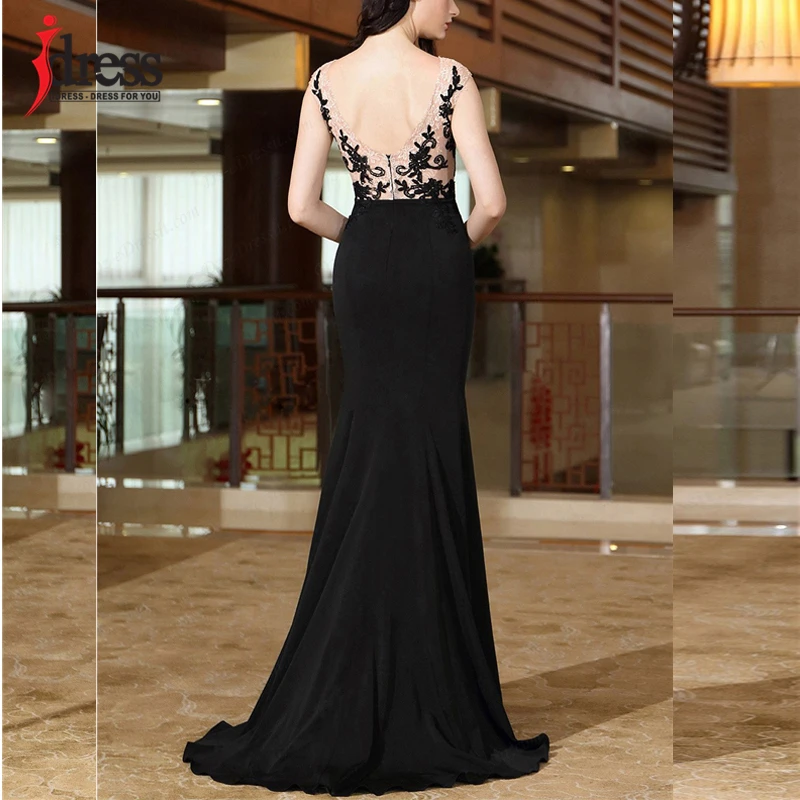 IDress High Quality Women Elegant Lace Embroidery Long Dress Sexy Backless Split Mermaid Evening Maxi Dress Prom Party Gown (5)
