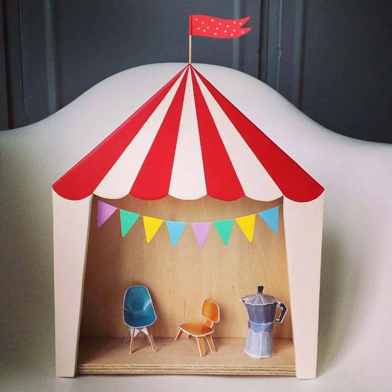 Цирк домик-избушка украшения для полки подвесной ящик для хранения Детская комната украшения аксессуары для рабочего стола