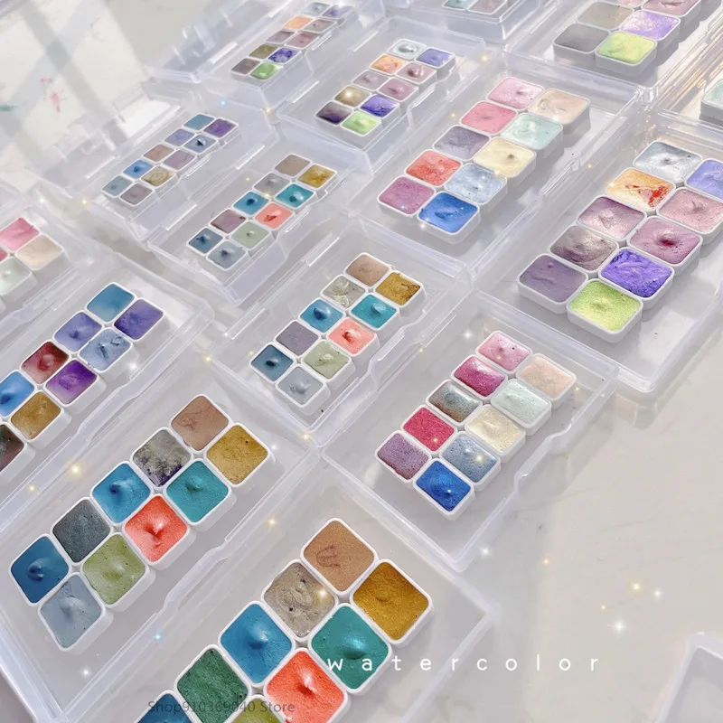 Watercolor Paint Watercolor Pigment Super Vision Mica Chameleon Layered Color Metallic Watercolor Paint Hand-painted Flash Pigment Pearlescent Acuarelas Nail Art