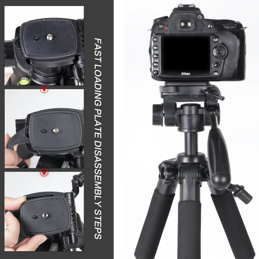 ZOMEI Q111 Professional Portable Travel Aluminum Camera Tripod&Pan Head for SLR DSLR Digital Camera Three color