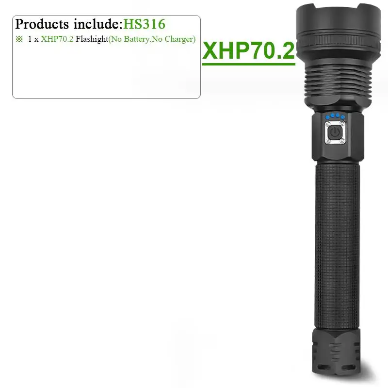 HS316A1 Супер яркий Перезаряжаемый флэш-светильник s фонарь XLamp xhp90 usb Водонепроницаемый флэш-светильник СВЕТОДИОДНЫЙ Фонарь ручной светильник зум-светильник 26650 или 18650 - Испускаемый цвет: HS316A1
