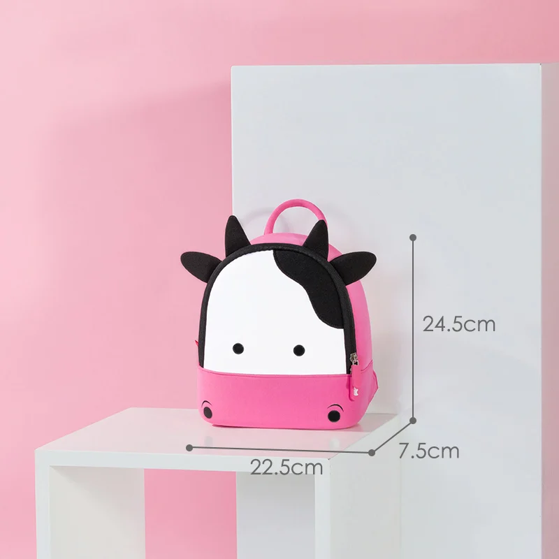 Cow-Small Size Одежда для маленьких девочек рюкзаки 3D в виде единорога из мультфильма путешествия дошкольного Сумка для детей 2 до 8 лет три Размеры детский школьный рюкзак - Цвет: Cow-Small Size