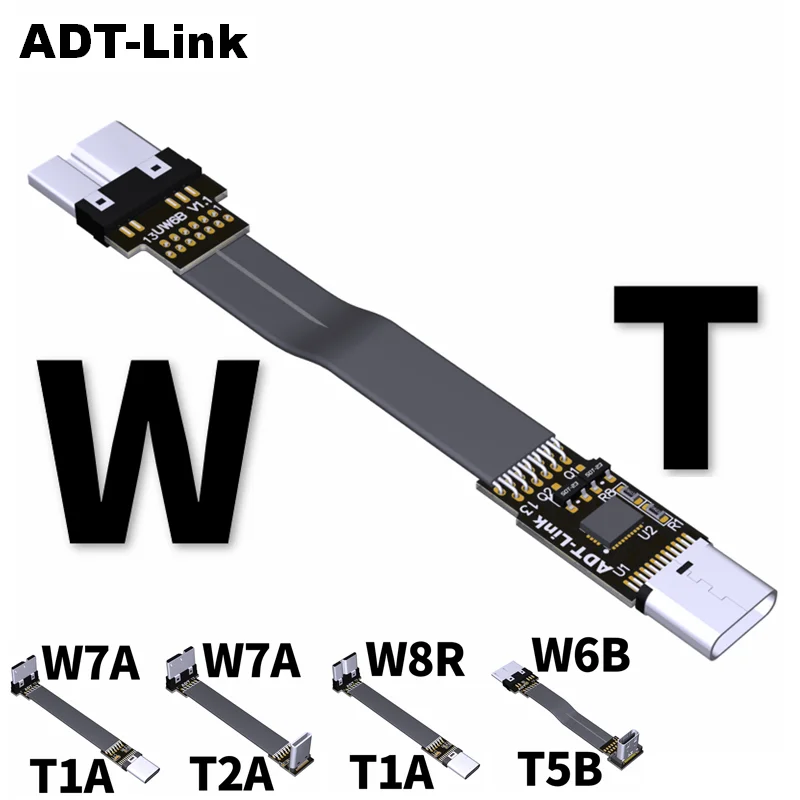 

USB 3.0 Micro B To USB 3.1 Type-C Male Up/Down Angle 3.0 Data Sync & Charge Cable Type C USB 3.0 Connector adapter FPC FPV Flat