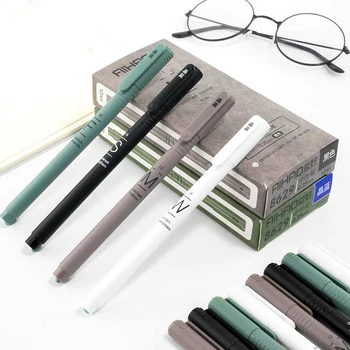 

4 Pcs/Set Simple Gel Pen 0.35mm Black Ink Neutral Pen For Kids Gifts School Office Writing Supplies Korean Stationery