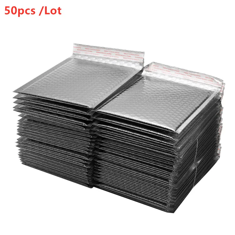 

50/30/10/5pcs /Lot Silver Paper Bubble Padded Mailers Envelopes Gift Bag Bubble Mailing Envelope Bag Packaging Shipping Bags