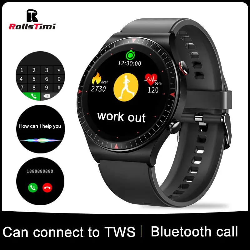 

Rollstimi Smart Men Watch 4G Memory Fitness Exercise Monitoring Heart Rate Local Music Bluetooth Call One-Key Recording Bracelet