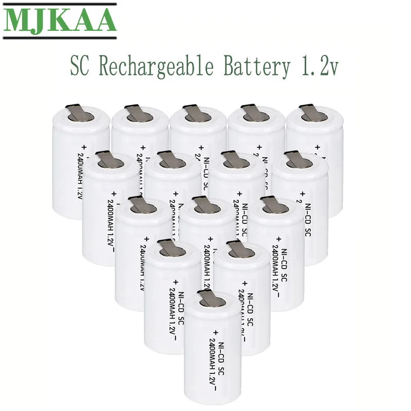 10/12/20 шт Высокое качество SC 1 2 V 2400mAh аккумуляторная батарея Sub C батареи для